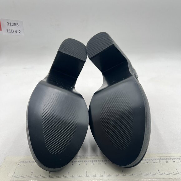 FSJ Black/White Closed Toe Platform Pumps Lace Up Vintage Chunky High Heel Shoes - Picture 6 of 7